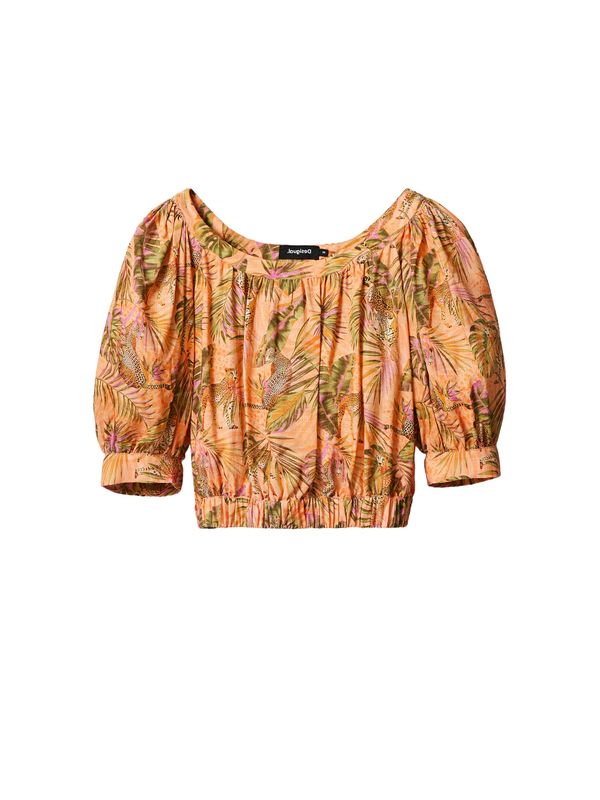 Desigual Desigual Блуза 'Safari'  зелено / праскова / бледорозово / черно