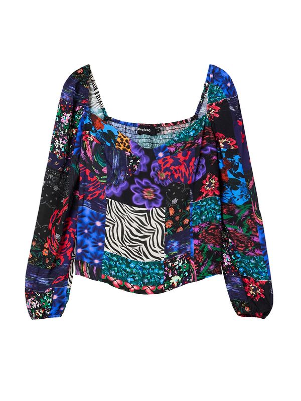 Desigual Desigual Блуза  светлосиньо / смарагдово зелено / тъмнолилаво / черно