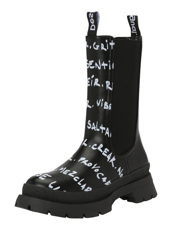 Desigual Desigual Боти Chelsea  черно / бяло