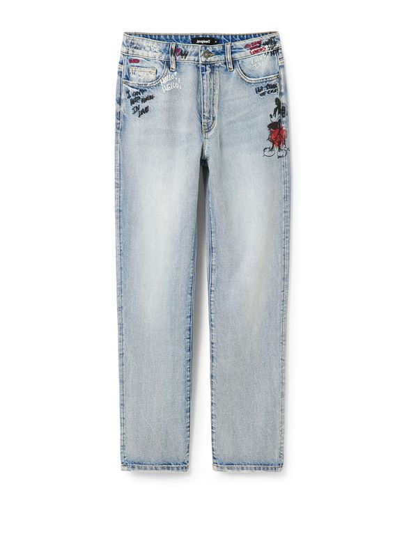 Desigual Desigual Дънки 'MICKEY'  син деним / червено / черно