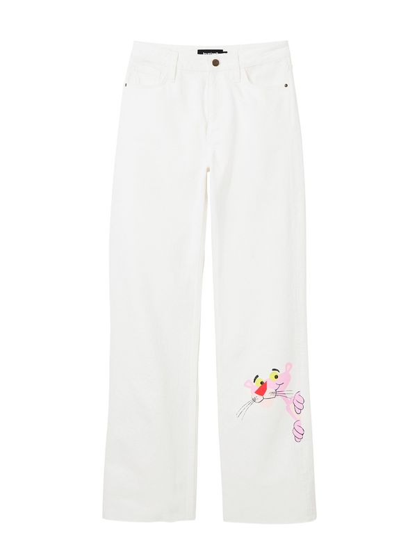 Desigual Desigual Дънки 'Panther'  жълто / бледорозово / черно / бял деним