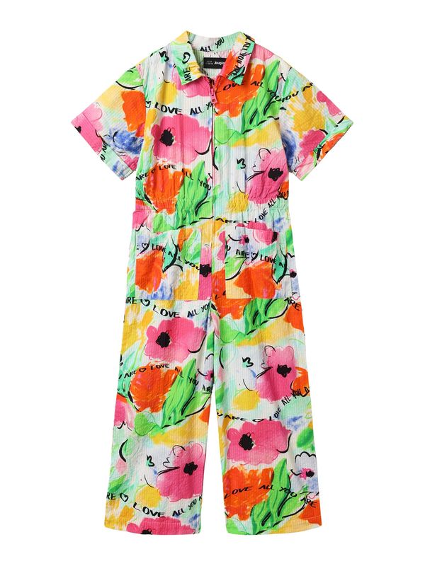 Desigual Desigual Комбинезон 'Wisteria'  жълто / светлозелено / тъмно коралово / светлорозово