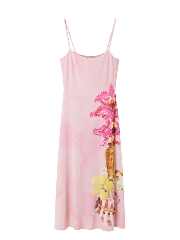 Desigual Desigual Лятна рокля  кафяво / жълто / бледорозово / пепел от рози / червено / бяло