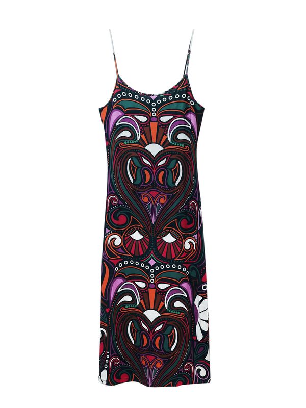 Desigual Desigual Лятна рокля 'Marga'  кафяво / зелено / оранжево / черно