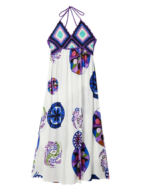 Desigual Desigual Плажна рокля 'Moon'  тюркоазен / тревнозелено / лилав / бяло