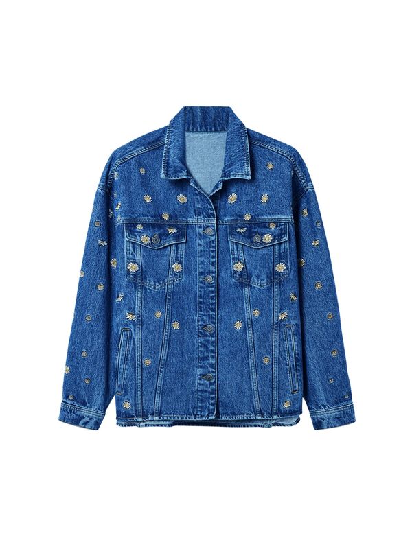 Desigual Desigual Преходно яке 'Daisy'  син деним / жълто / бяло