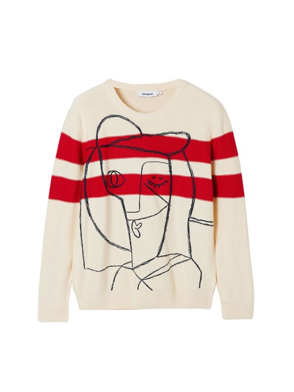 Desigual Desigual Пуловер  алено / черно / бяло