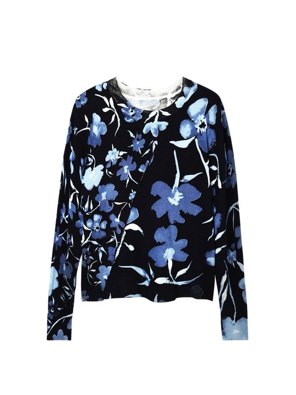 Desigual Desigual Пуловер  гълъбово синьо / мента / черно / бяло