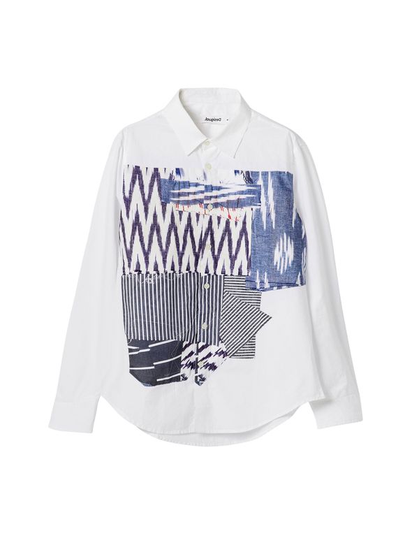 Desigual Desigual Риза 'Ikat'  синьо / алено / бяло