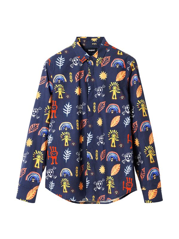 Desigual Desigual Риза  нейви синьо / жълто / оранжево / червено