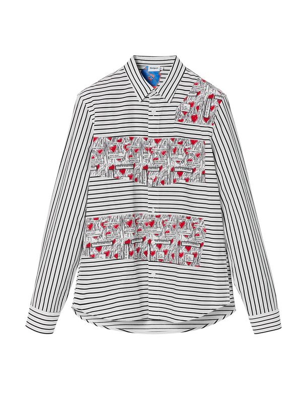 Desigual Desigual Риза  сиво / алено / черно / бяло