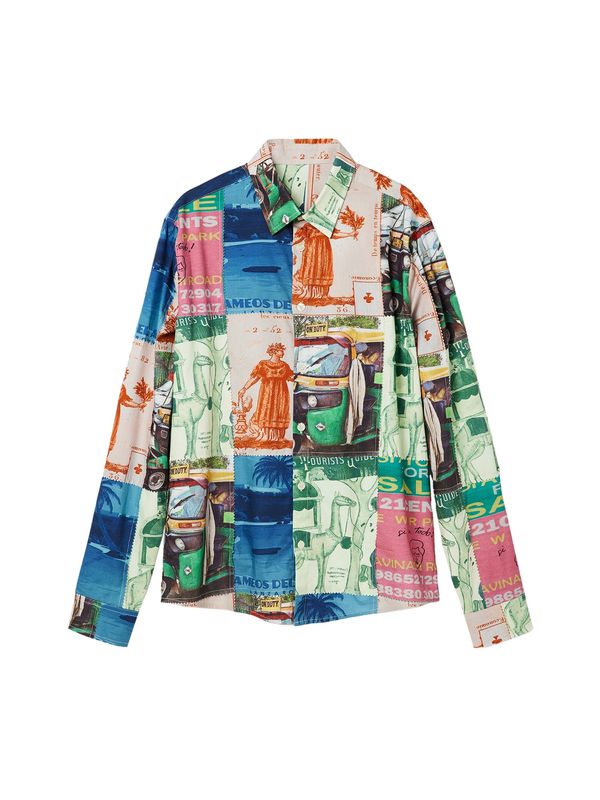 Desigual Desigual Риза  зелено / оранжево / розово / пудра