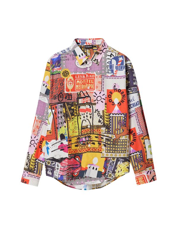 Desigual Desigual Риза  жълто / оранжево / светлорозово / черно