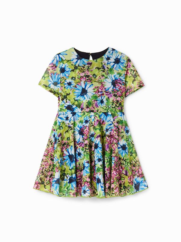 Desigual Desigual Рокля 'Garden'  синьо / зелено / розово / черно