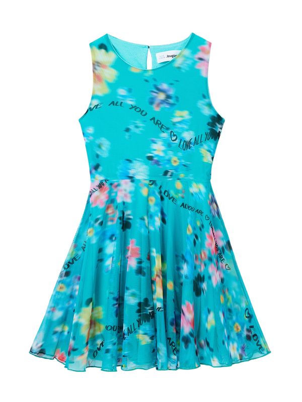 Desigual Desigual Рокля 'Gardenia'  лазурно синьо / елхово зелено / светлорозово / пастелно червено