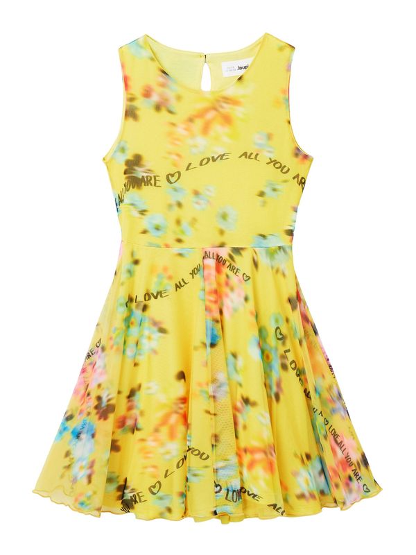 Desigual Desigual Рокля 'Gardenia'  лимоненожълто / нефритено зелено / корал / черно