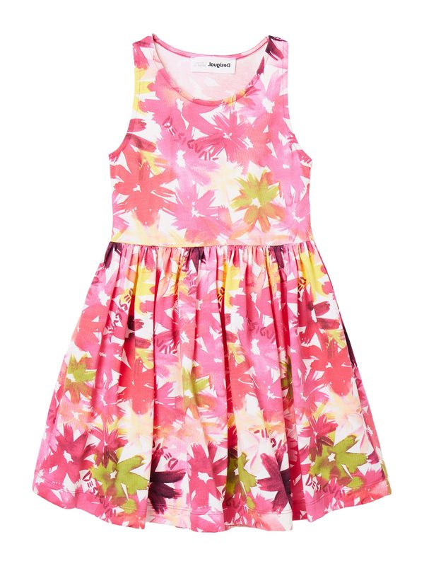 Desigual Desigual Рокля 'INGRID'  жълто / бледорозово / бяло