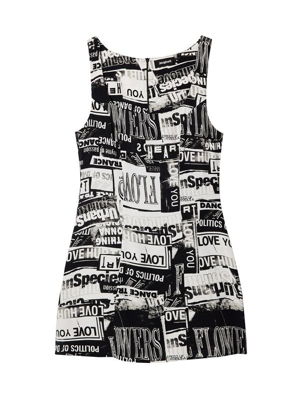 Desigual Desigual Рокля 'Letters'  черно / бяло