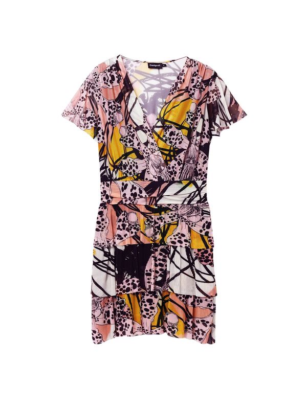 Desigual Desigual Рокля 'M. Christian Lacroix'  жълто / орхидея / черно / бяло