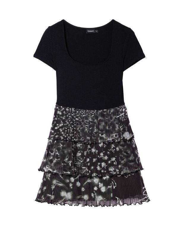 Desigual Desigual Рокля  сиво / черно