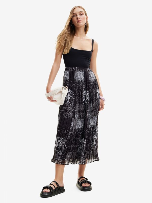 Desigual Desigual Рокля  сиво / черно