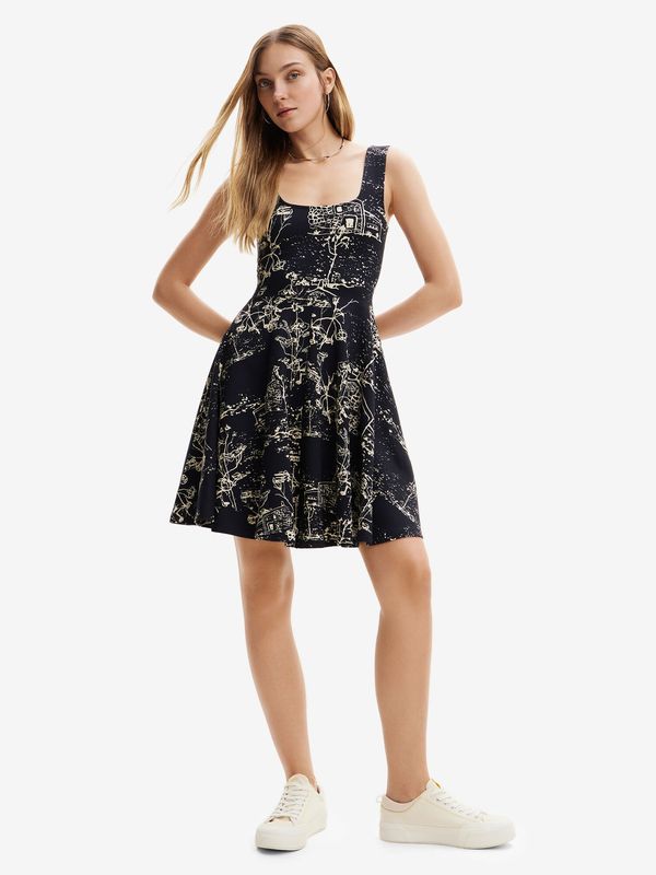 Desigual Desigual Рокля 'Skater'  бежово / черно