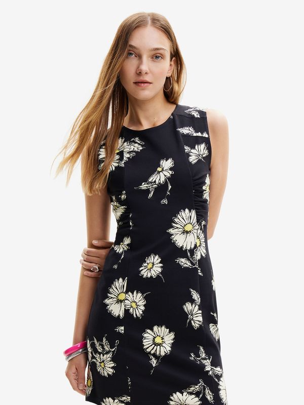 Desigual Desigual Рокля  жълто / черно / бяло