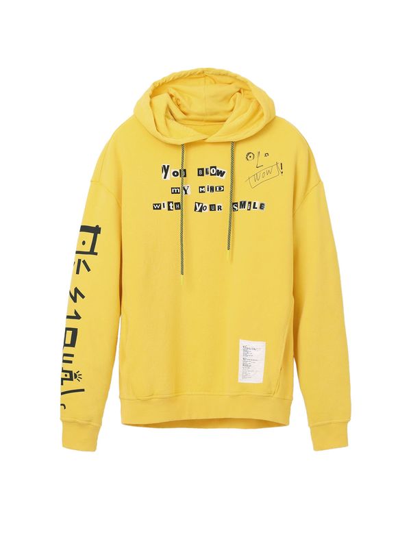 Desigual Desigual Суичър 'Contantino'  жълто / сиво / черно / бяло