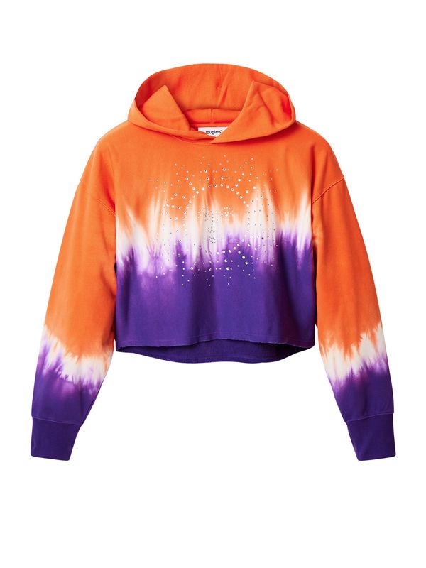 Desigual Desigual Суичър  тъмнолилаво / оранжево / бяло