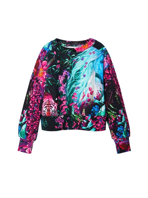 Desigual Desigual Суичър  тюркоазен / лилав / черно / бяло