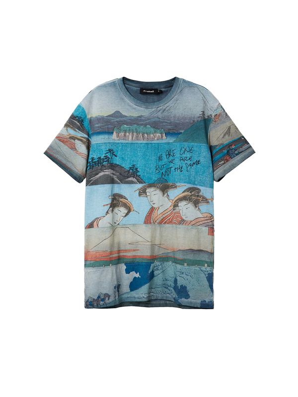 Desigual Desigual Тениска 'ADRIAN'  аквамарин / пастелно синьо / опушено синьо / оранжево / черно