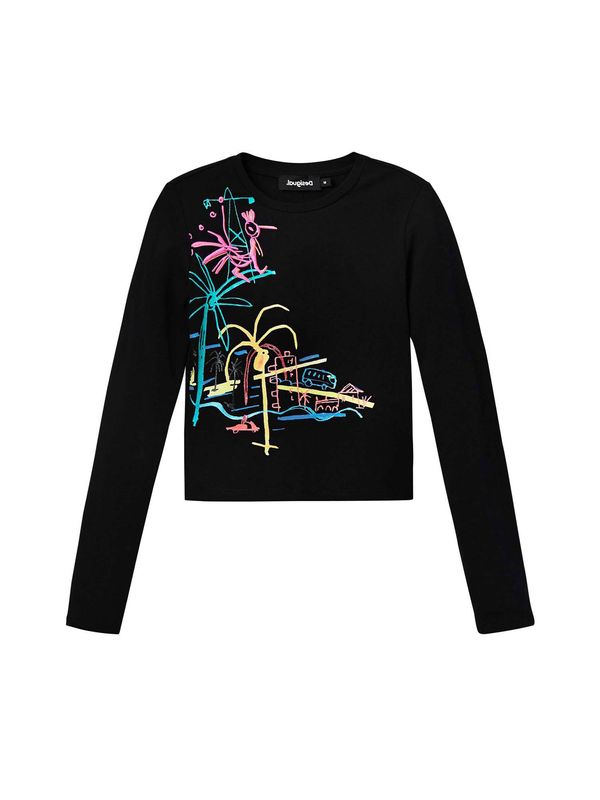 Desigual Desigual Тениска  аквамарин / светложълто / светлолилаво / черно