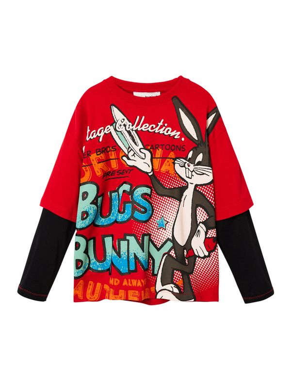 Desigual Desigual Тениска 'Bugs'  светлобежово / синьо / алено / черно