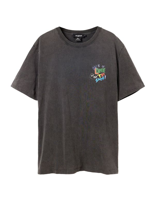 Desigual Desigual Тениска 'Carlos'  лазурно синьо / графитено сиво / тревнозелено / червено