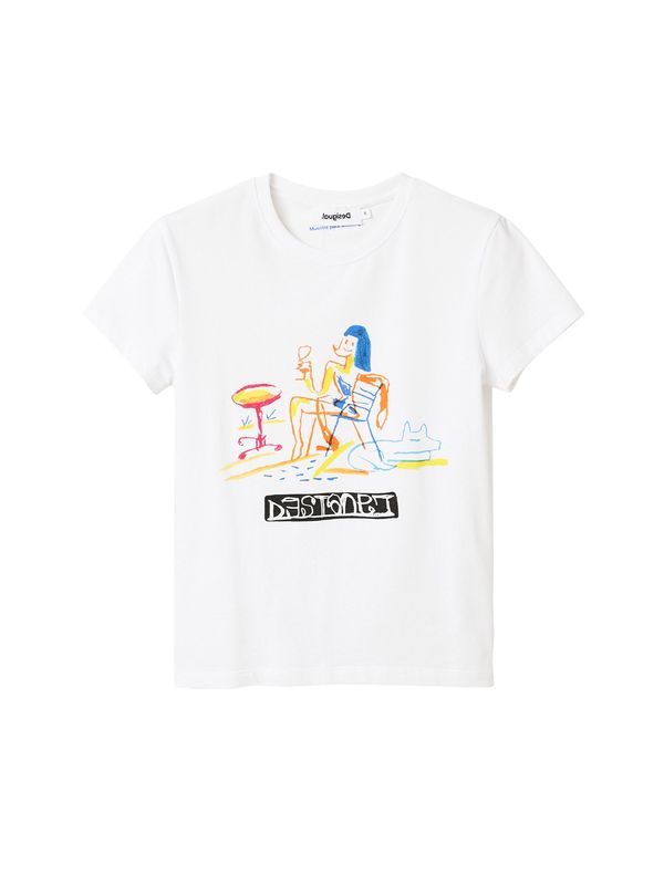 Desigual Desigual Тениска 'Dubrovnik'  синьо / жълто / черно / бяло