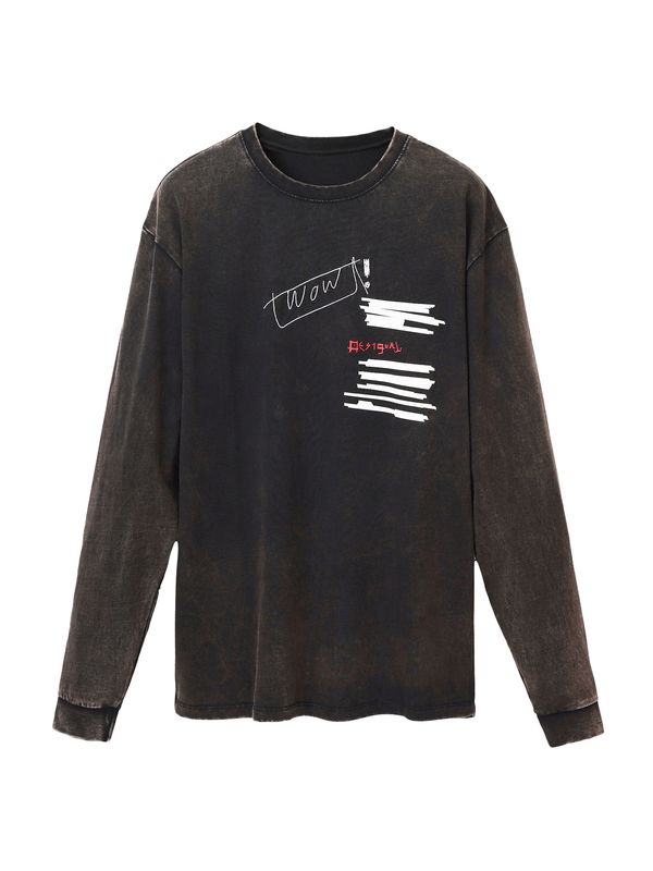 Desigual Desigual Тениска 'Enrico'  червено / черно / бяло