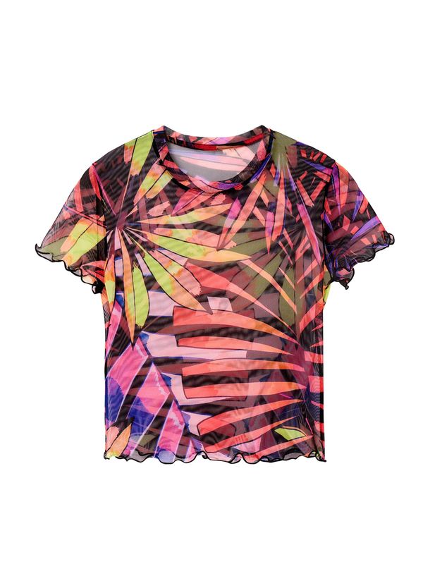 Desigual Desigual Тениска  лимоненожълто / сьомга / светлорозово / черно