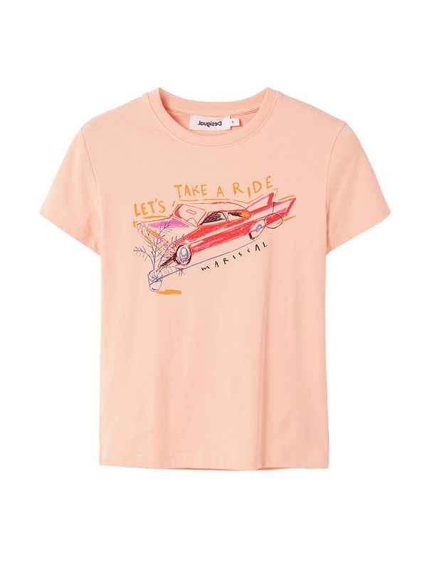 Desigual Desigual Тениска  оранжево / бледорозово / червено / черно