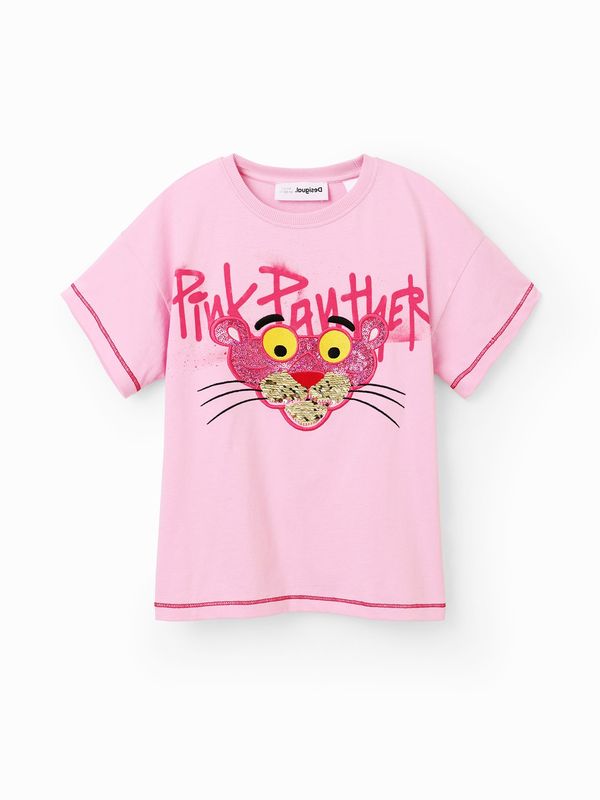 Desigual Desigual Тениска 'Pink Panther'  жълто / розово / бледорозово / черно