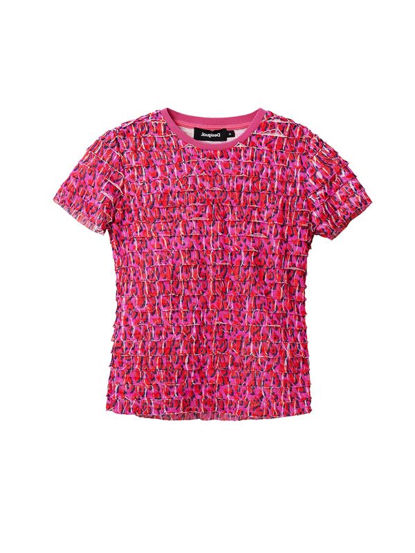 Desigual Desigual Тениска  розово / червено / черно / бяло