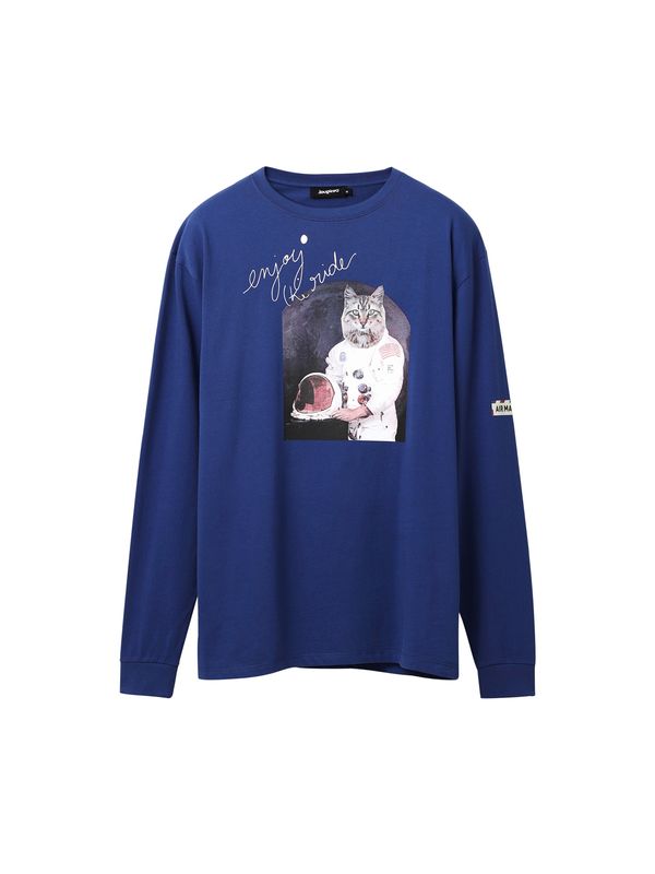 Desigual Desigual Тениска  синьо / сиво / черно / бяло