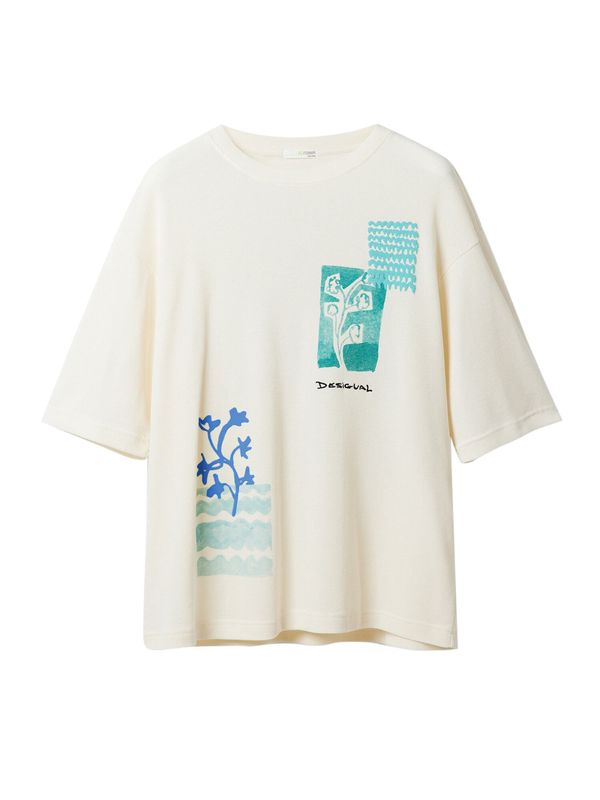 Desigual Desigual Тениска  синьо / зелено / бяло