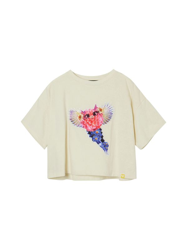 Desigual Desigual Тениска  светлобежово / синьо / бледорозово