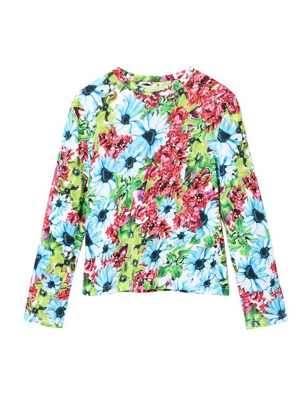 Desigual Desigual Тениска  светлосиньо / светлозелено / червено / бяло