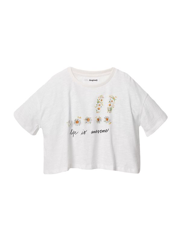 Desigual Desigual Тениска 'Swanson'  зелено / оранжево / черно / бяло