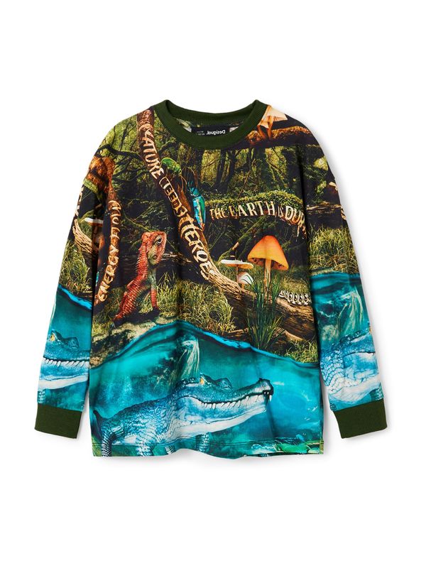 Desigual Desigual Тениска  тюркоазен / маслина / оранжево / черно / бяло