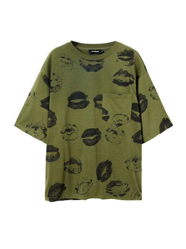 Desigual Desigual Тениска  зелено / черно