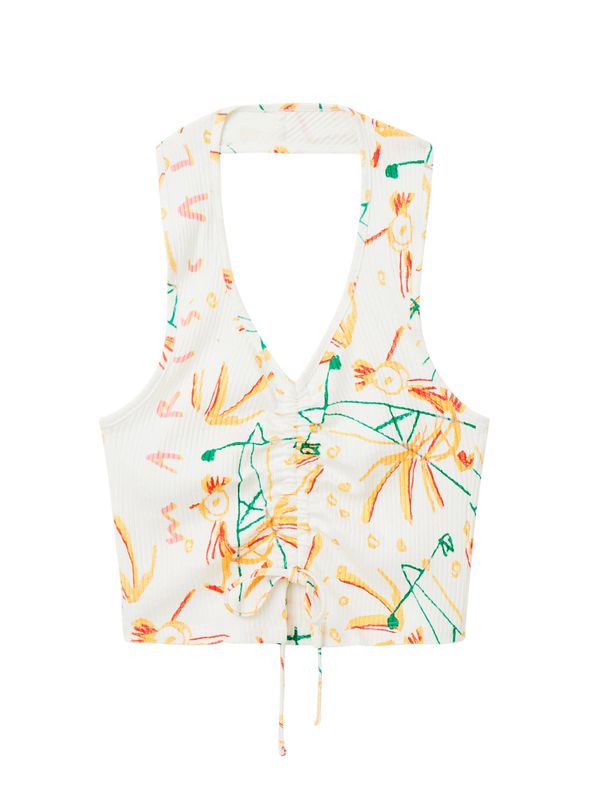 Desigual Desigual Топ 'Duna'  зелено / оранжево / бяло