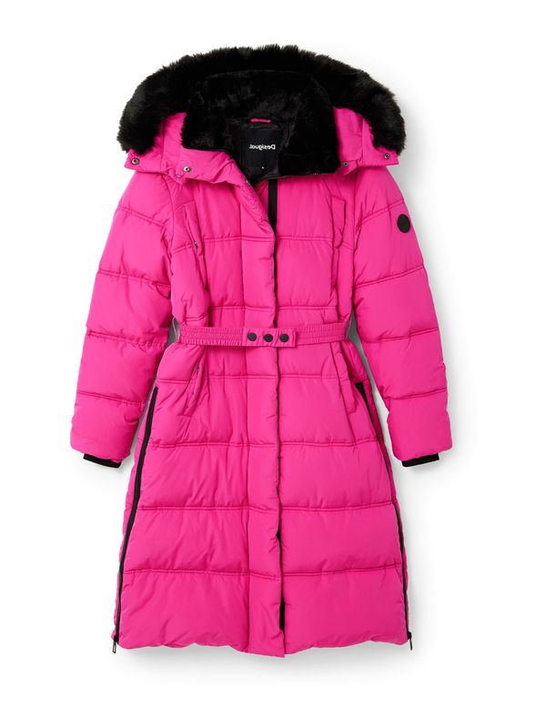 Desigual Desigual Зимно палто  фуксия / черно