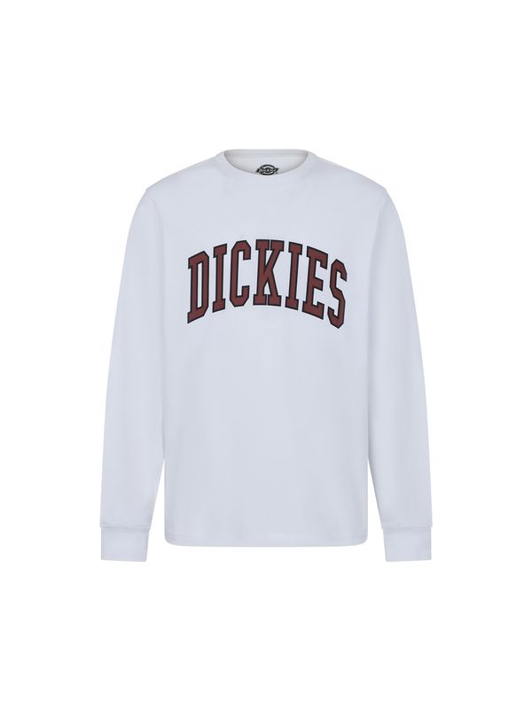 DICKIES DICKIES Суичър 'AITKIN TEE LS'  кафяво / бяло